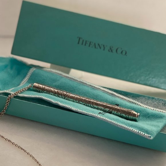Vintage TIFFANY & CO 925 Sterling Silver Rare Ballpoint Pen with Necklace - Picture 14 of 16